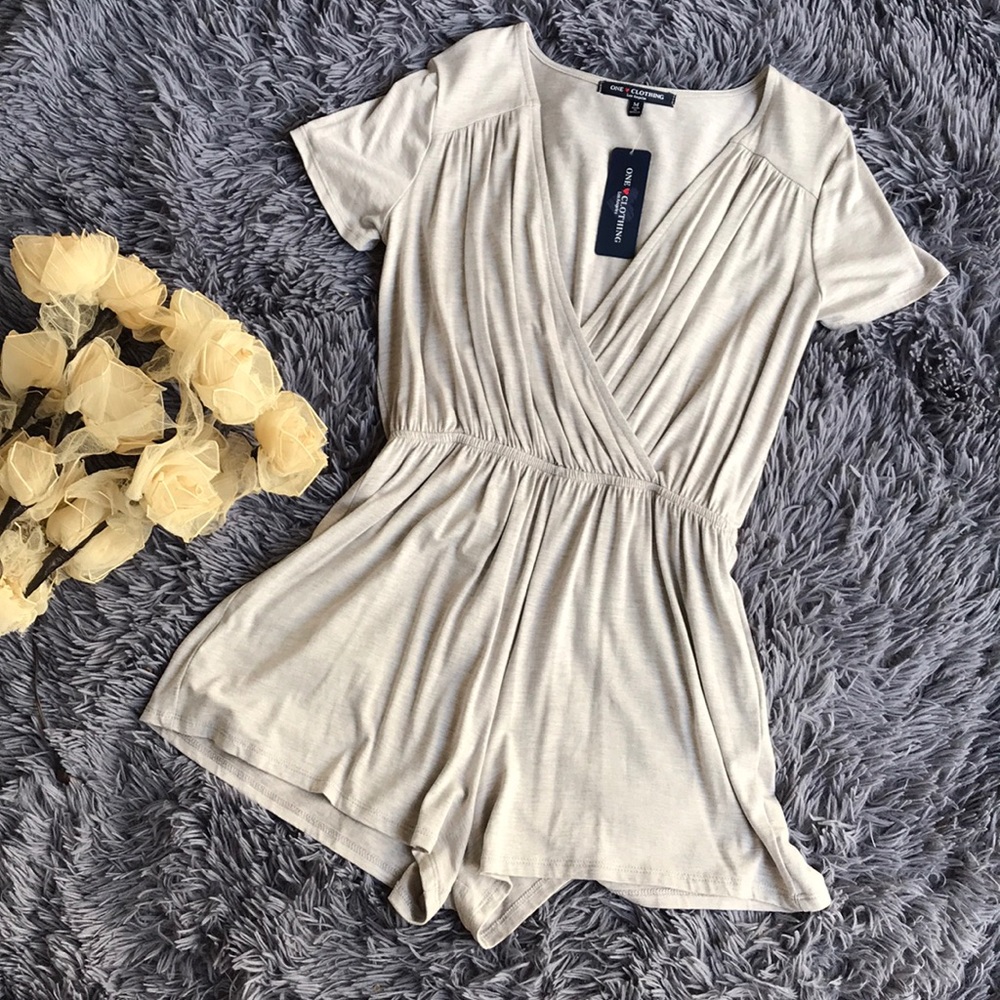 One clothing brand cream romper size medium